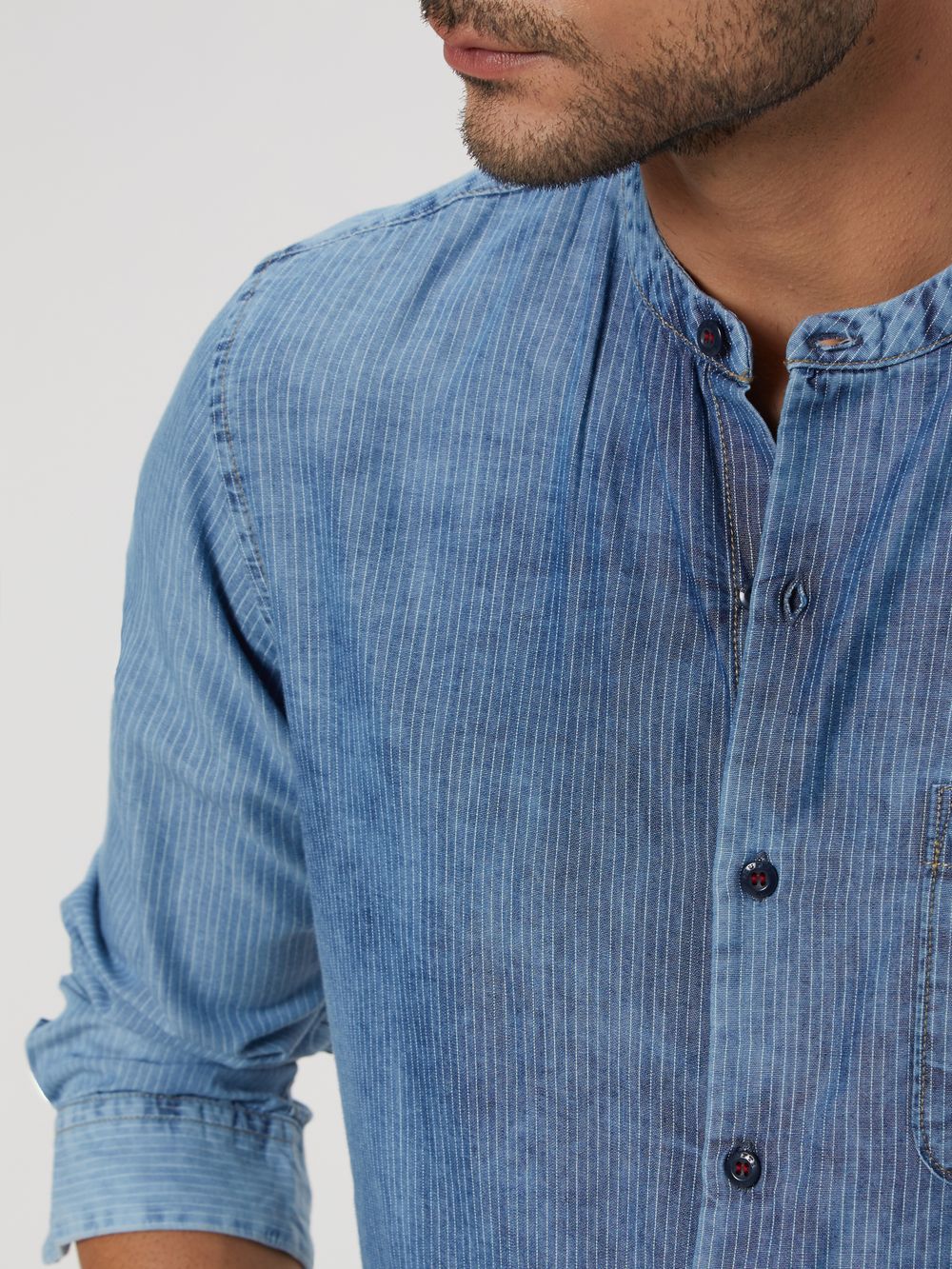 Indigo Blue Pin Stripe Shirt