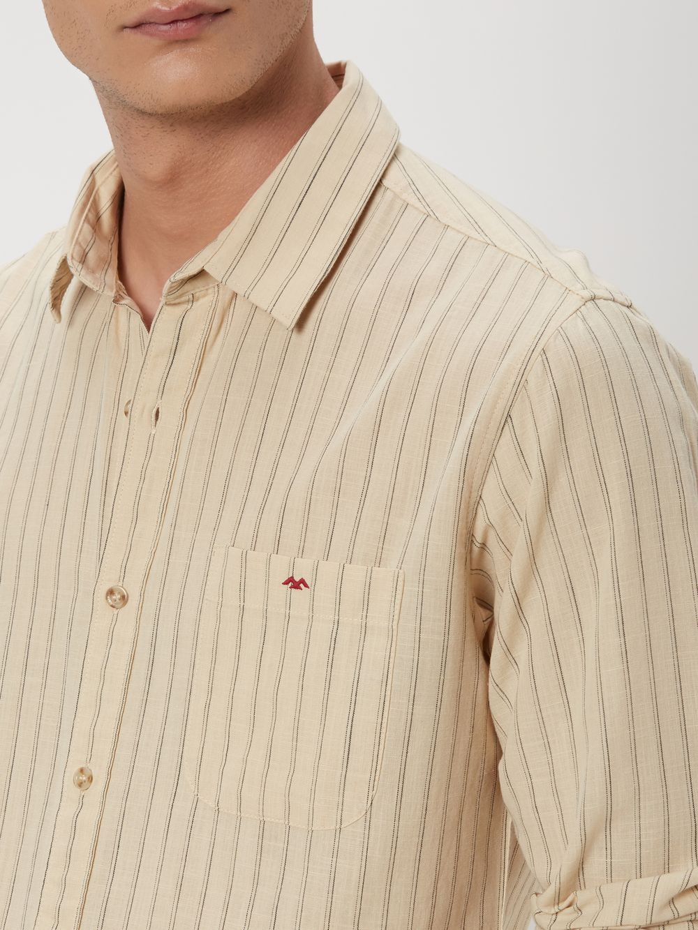 Beige Pin Stripe Shirt