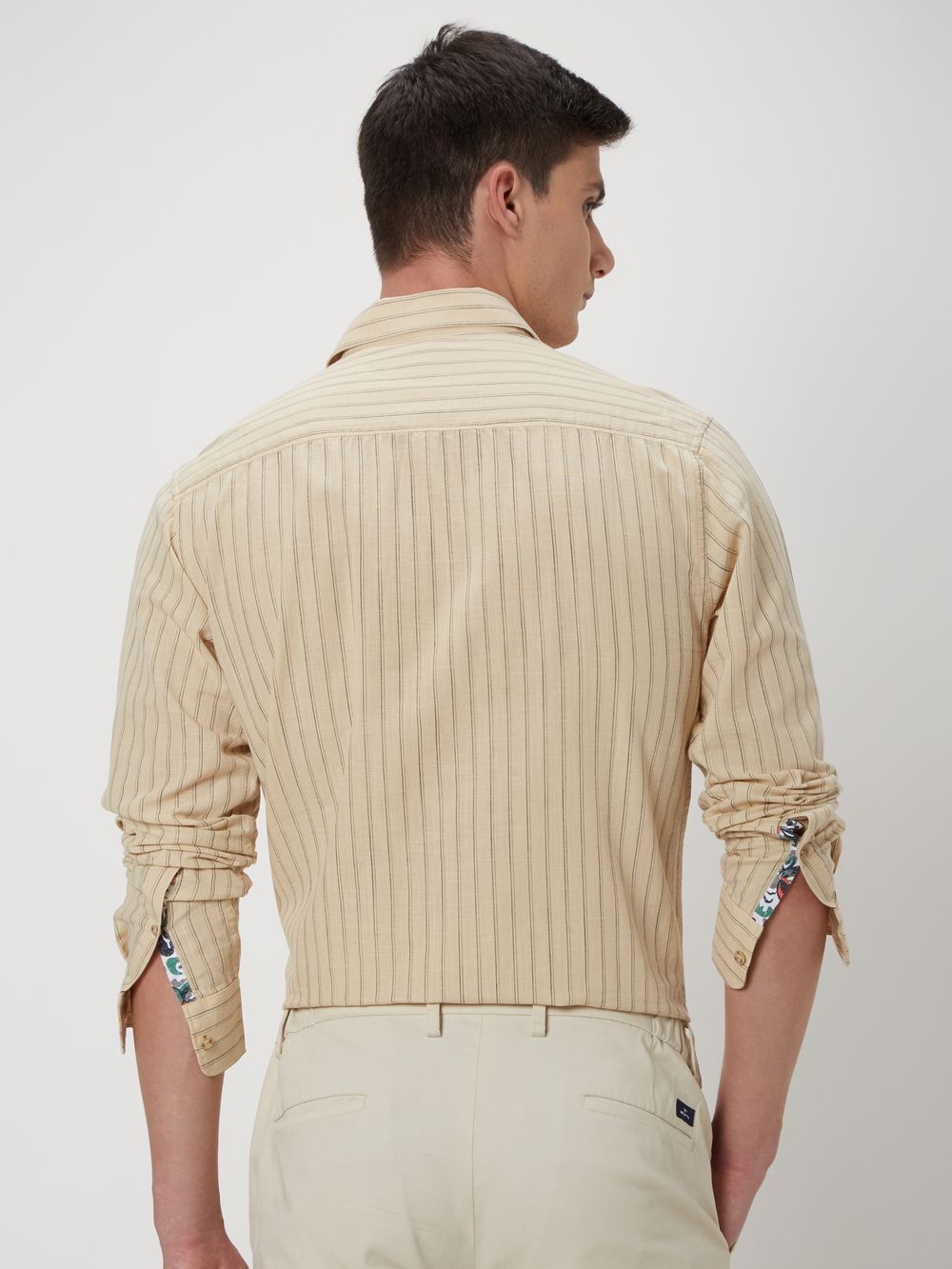 Beige Pin Stripe Shirt