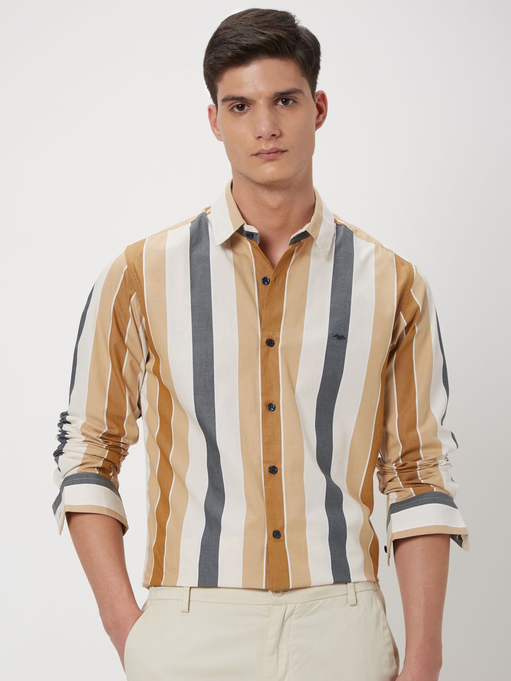 Beige Awning Stripe Shirt
