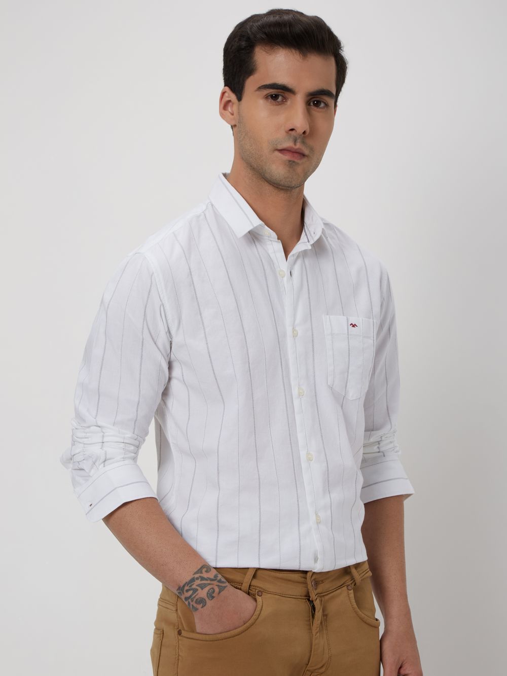 White & Black Pin Stripe Shirt