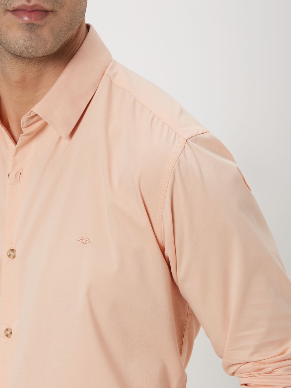Peach Stretch Plain Shirt