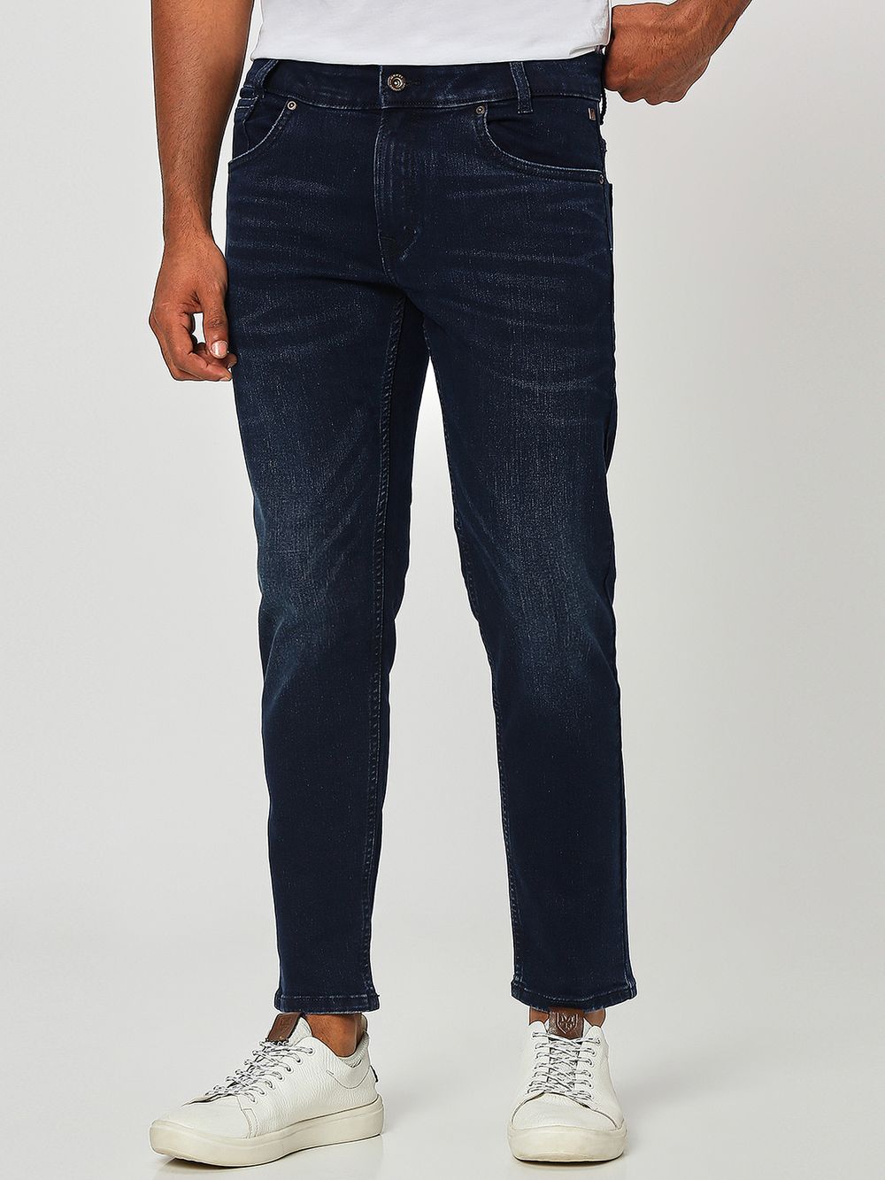 Deep Indigo Blue Ankle Length Originals Stretch Jeans