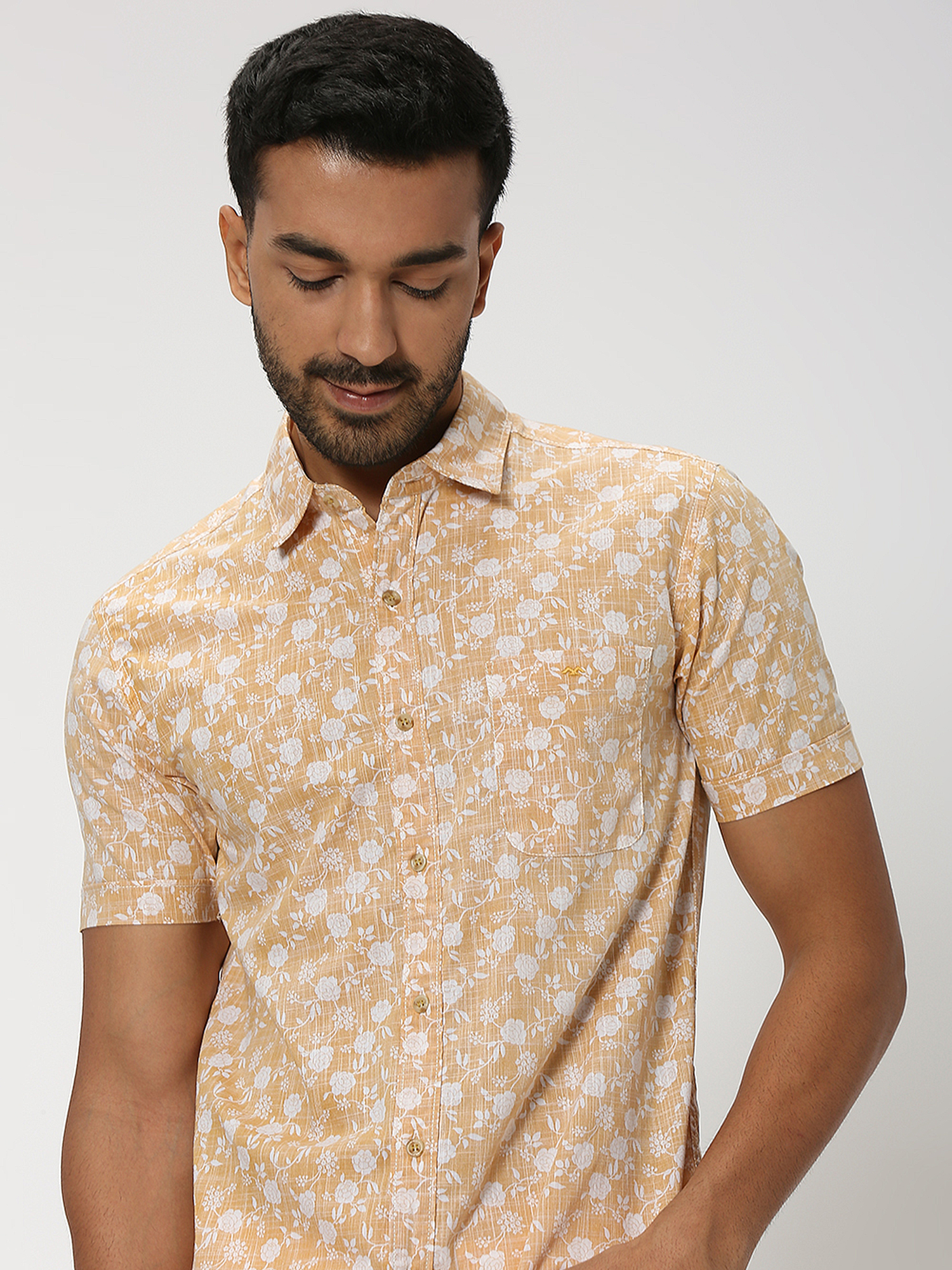 Yellow floral print top hotsell
