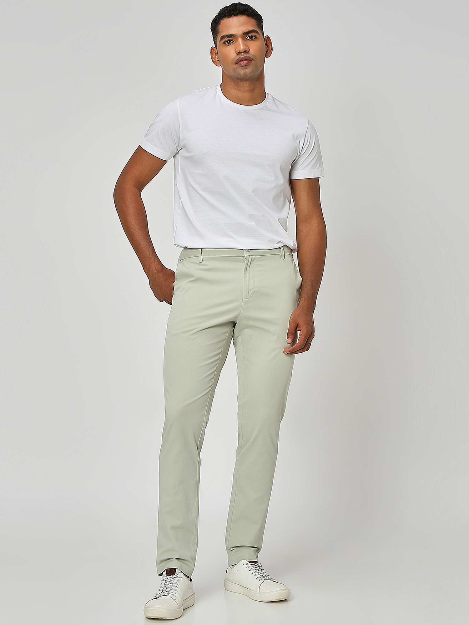 Buy Light Green Super Slim Fit Stretch Chinos Online at Muftijeans