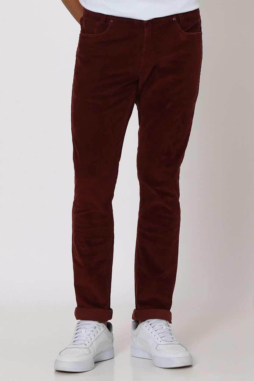 Maroon Super Slim Corduroy Jeans
