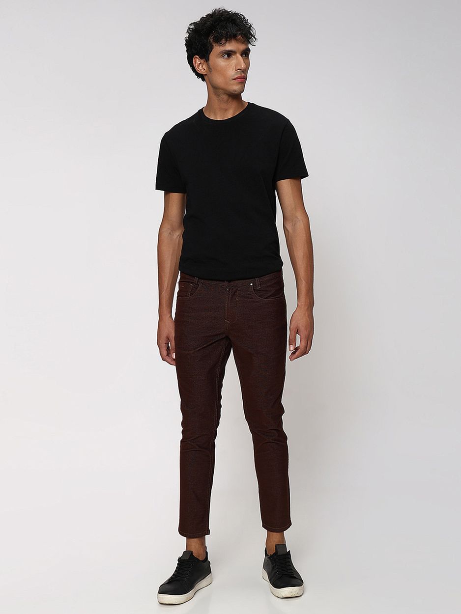 Brown Ankle Length Trouser