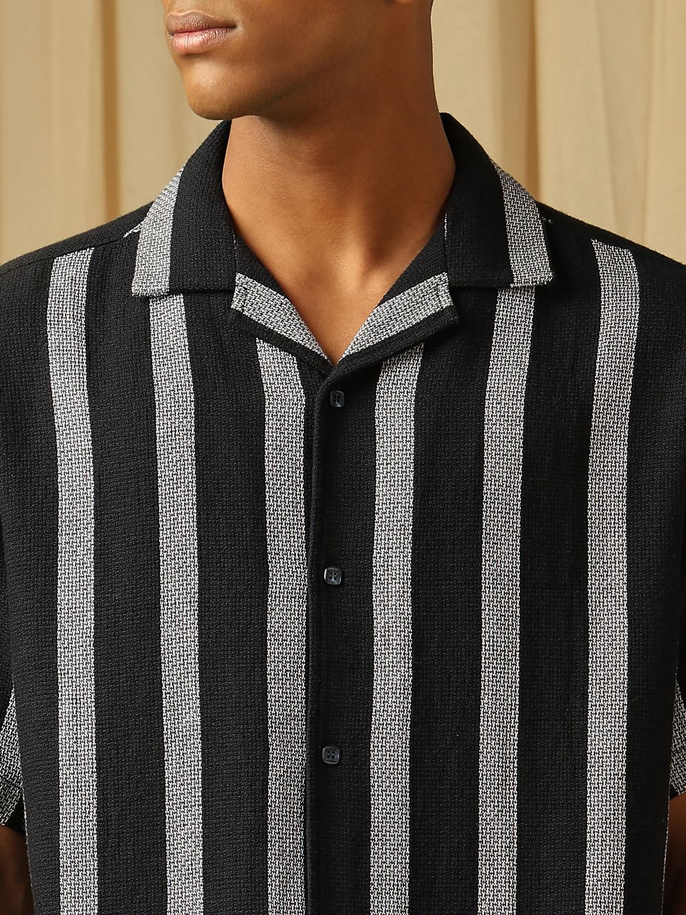 Wide Stripe Loose Fit Casual SHIRTS