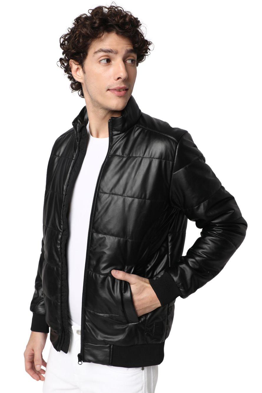 Quilted Coated Jacket With Stormflap Detail