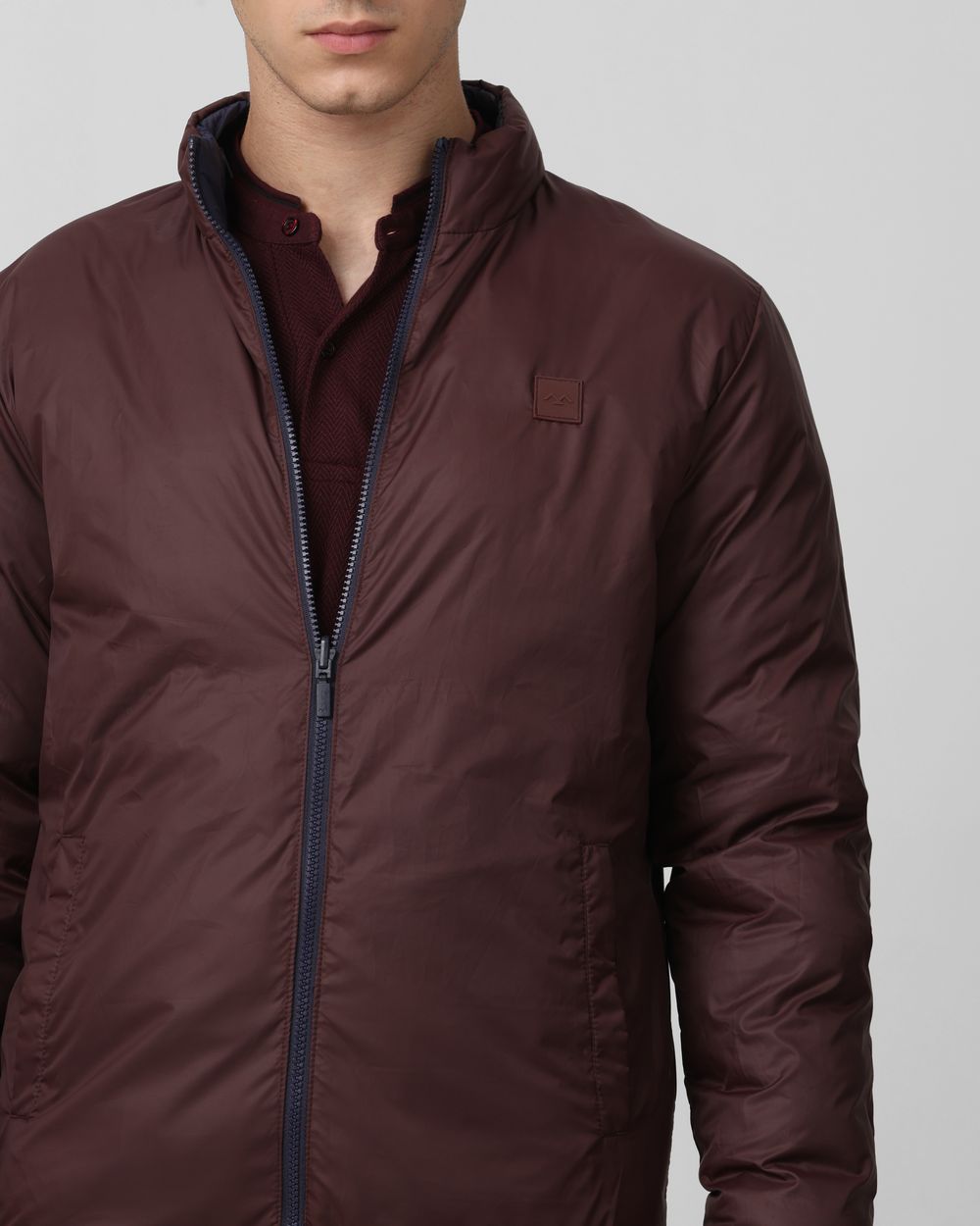 Navy Quilted Puffer Slim Fit Jacket