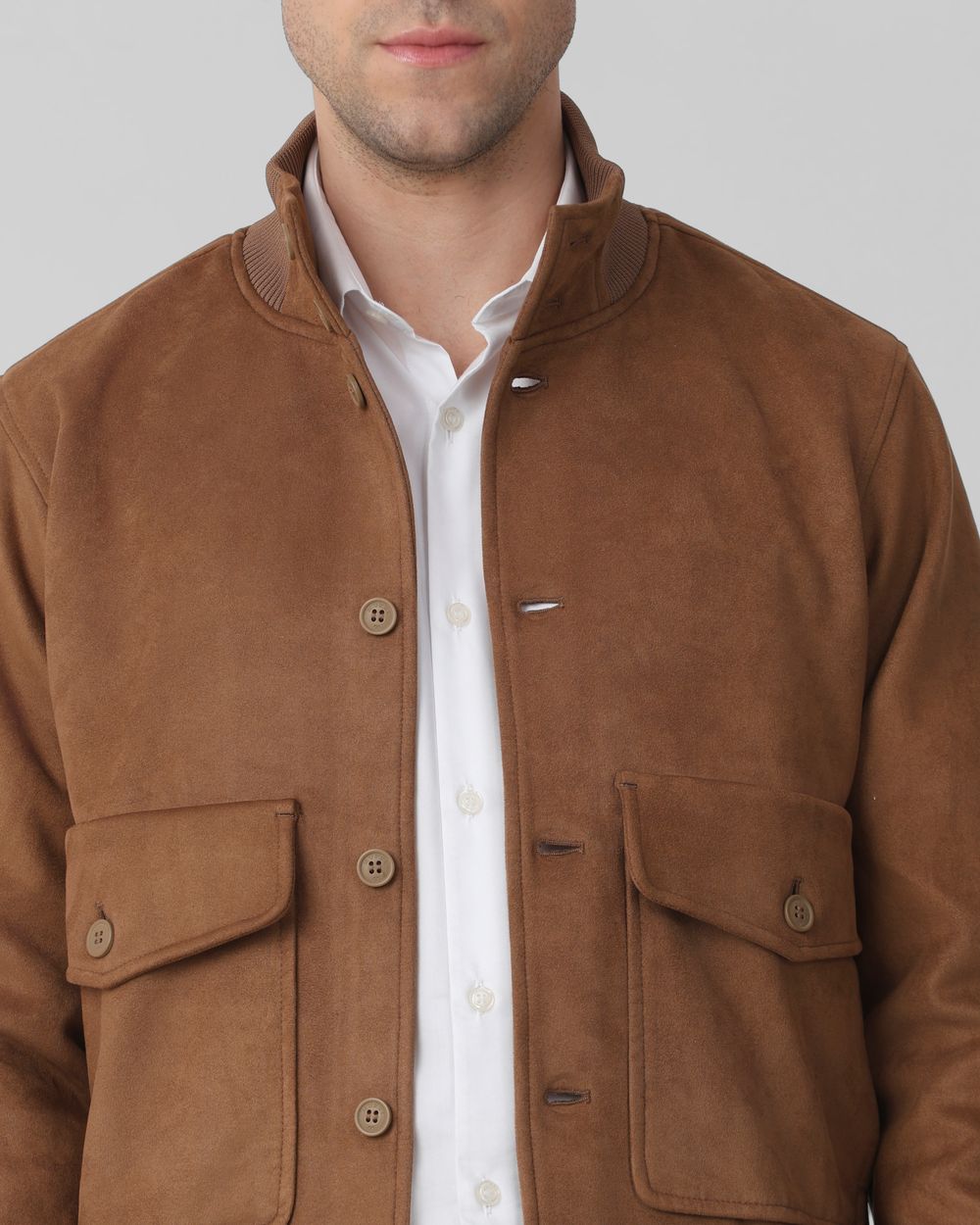 Brown Suede Plain Jacket