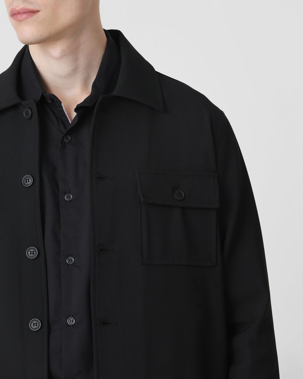 Black Patch Pocket Relaxed Fit Jacket