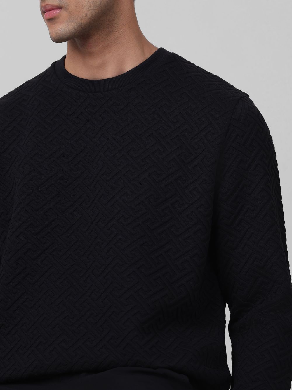 Herringbone Plain Slim Fit Sweatshirt