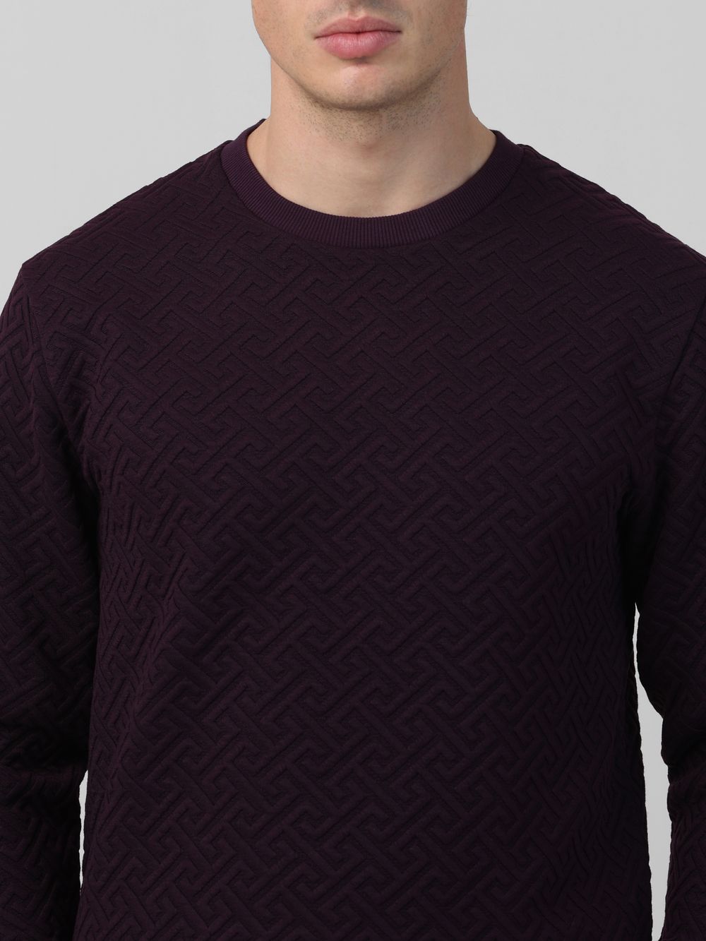 Herringbone Plain Slim Fit Sweatshirt