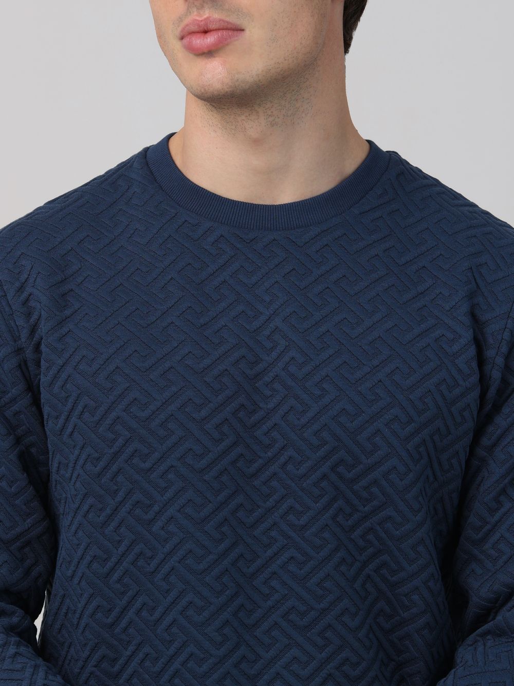 Herringbone Plain Slim Fit Sweatshirt