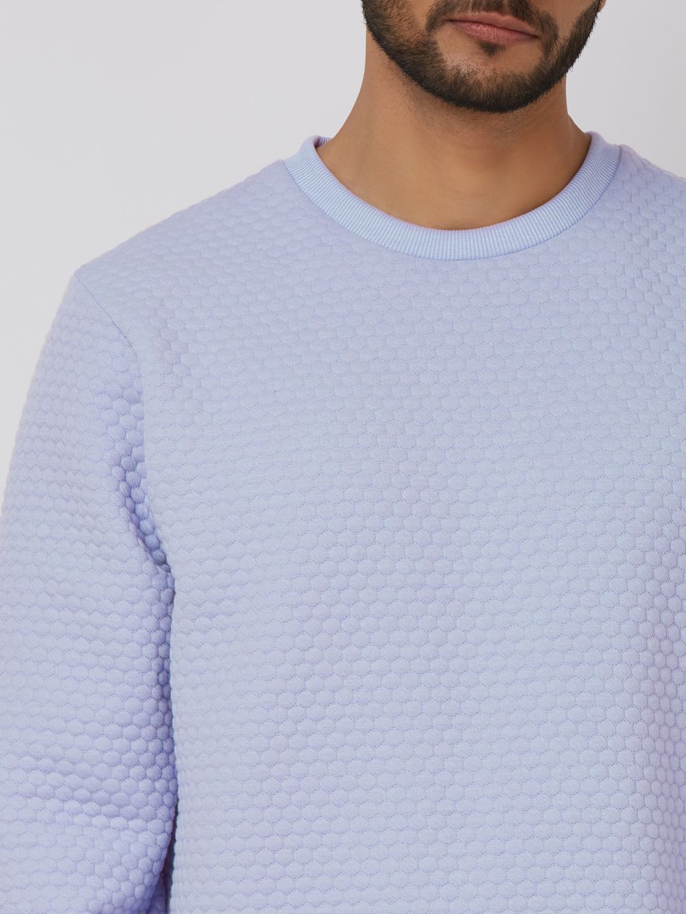 Lilac Plain Slim Fit Sweatshirt