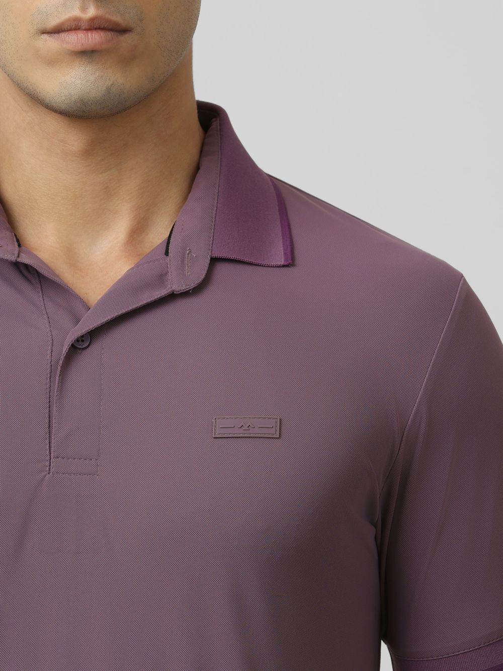 Lilac Logo Plain Half Sleeve Casual Polo