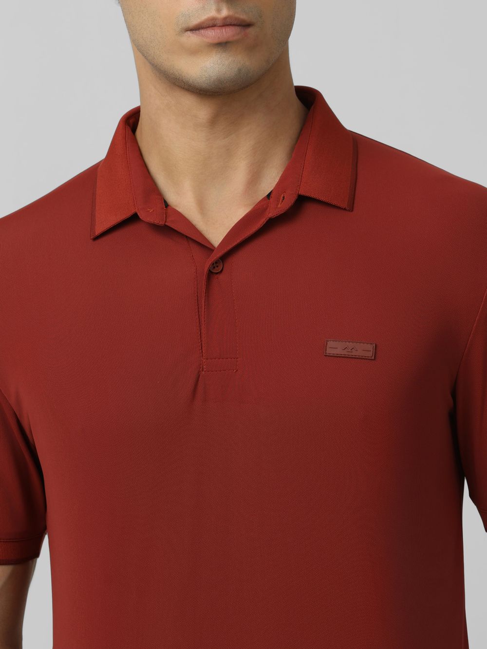 Maroon Logo Plain Half Sleeve Casual Polo