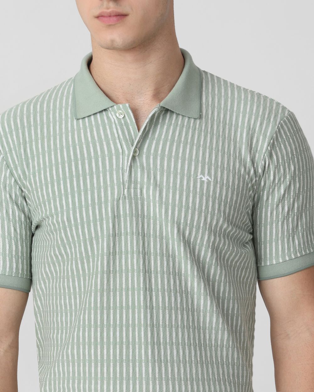 Green Textured Stripe T-Shirt