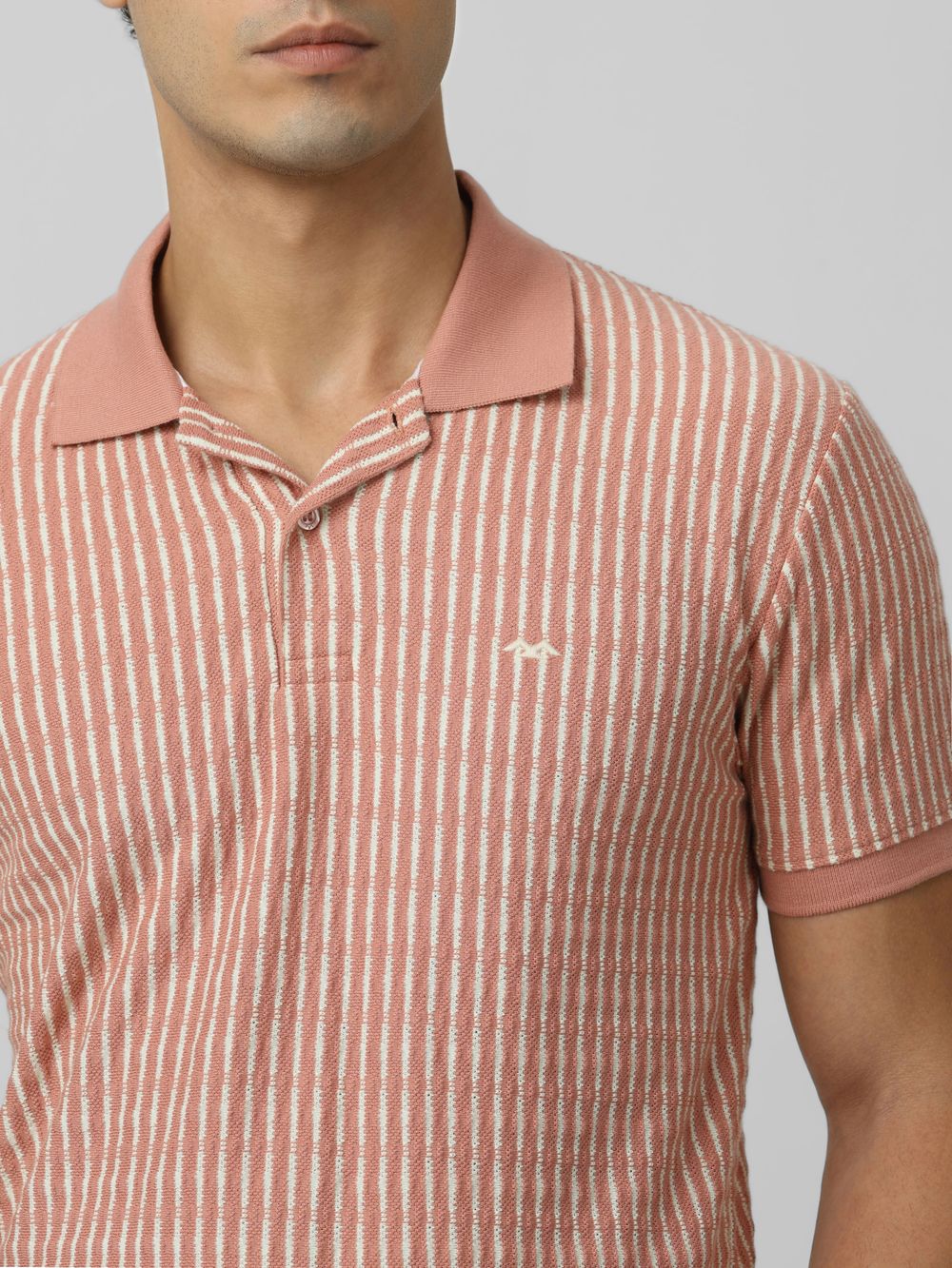 Pink Textured Stripe T-Shirt