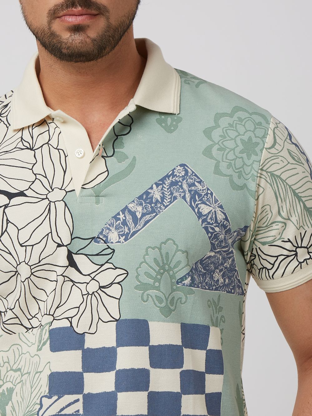 Off White Logo Print Half Sleeve Casual Polo
