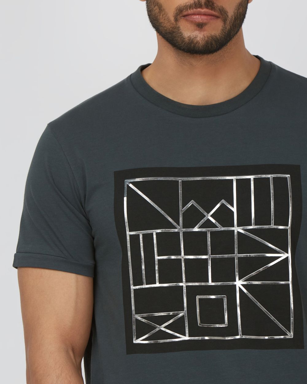 Green Graphic Print Slim Fit Jersey T-Shirt