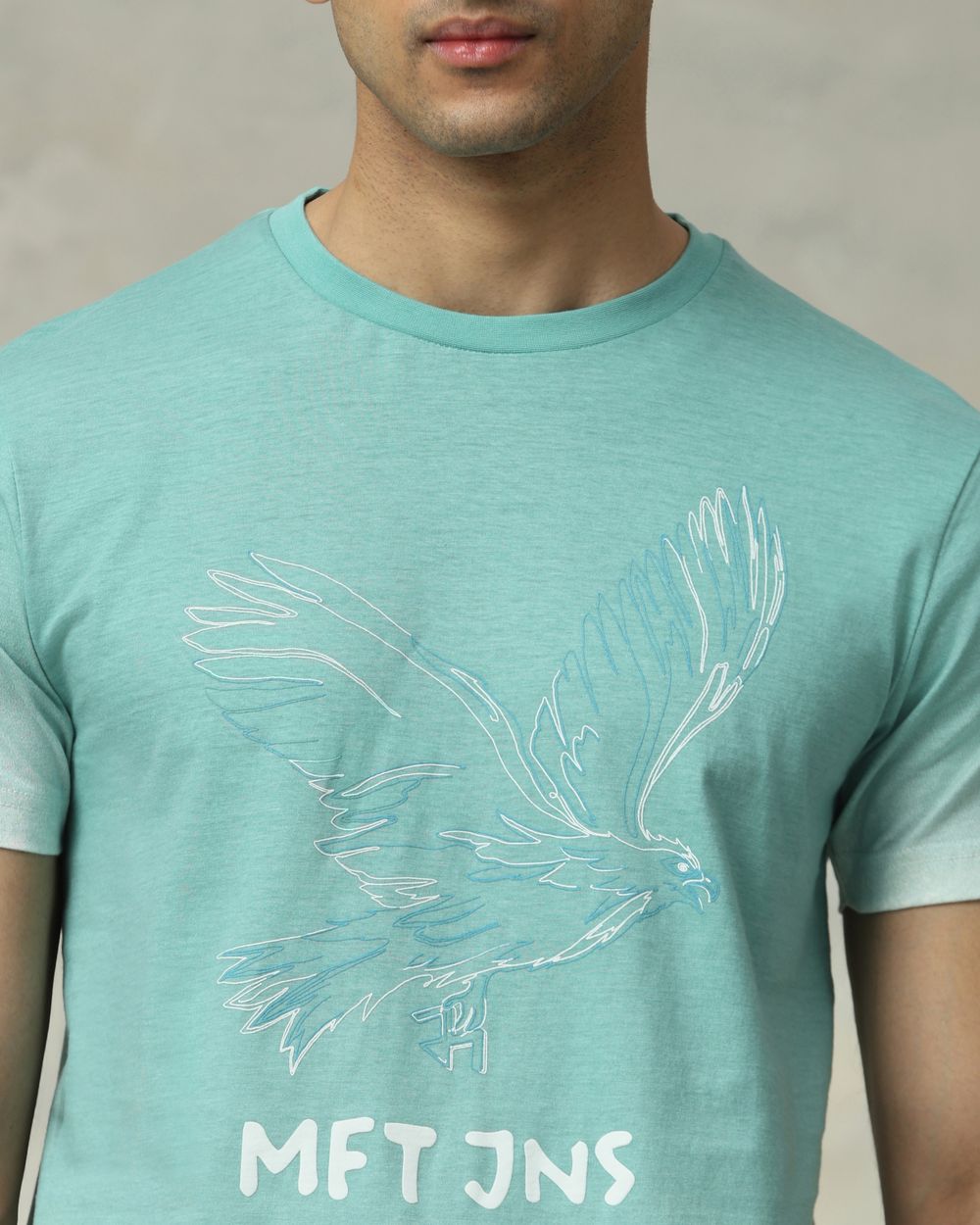 Turquoise Ombre Graphic Slim Fit T-Shirt