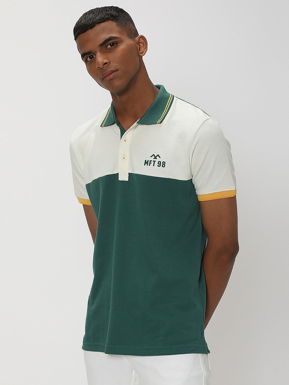 Green Cut & Sew Pique Polo T-Shirt