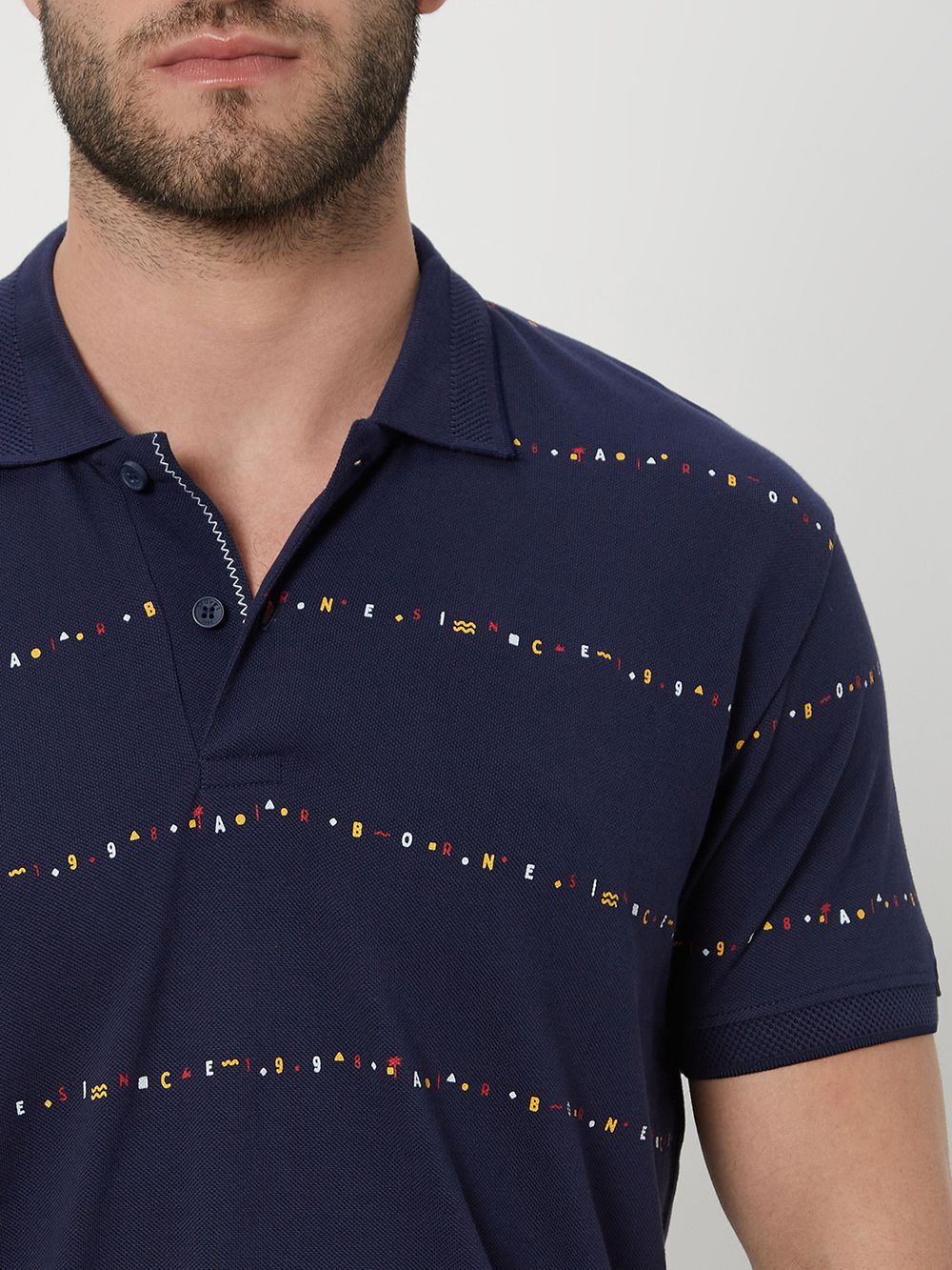 Navy Graphic Stripe T-Shirt