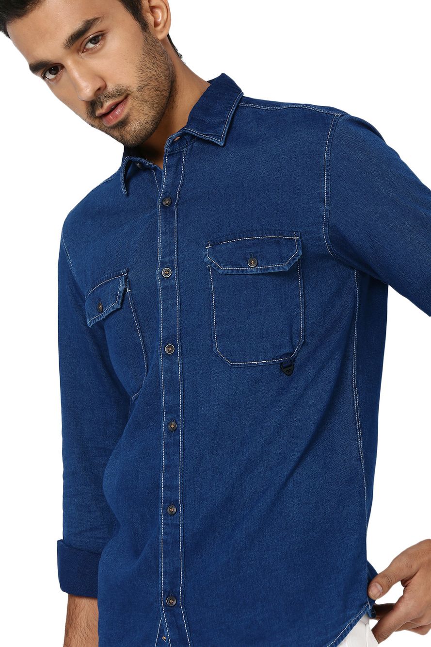 Indigo Blue Denim Shirt