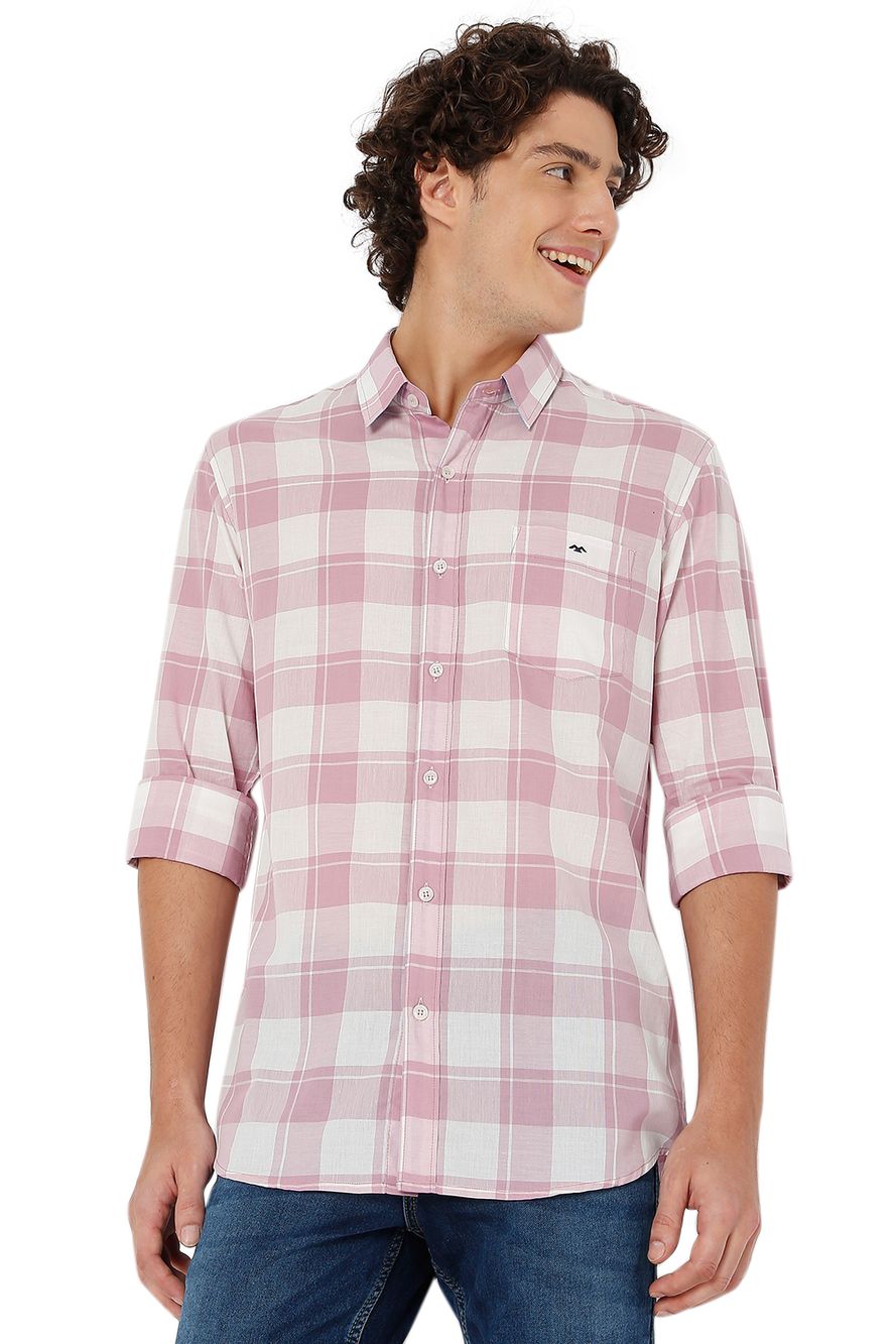 Pink & White Bold Check Shirt