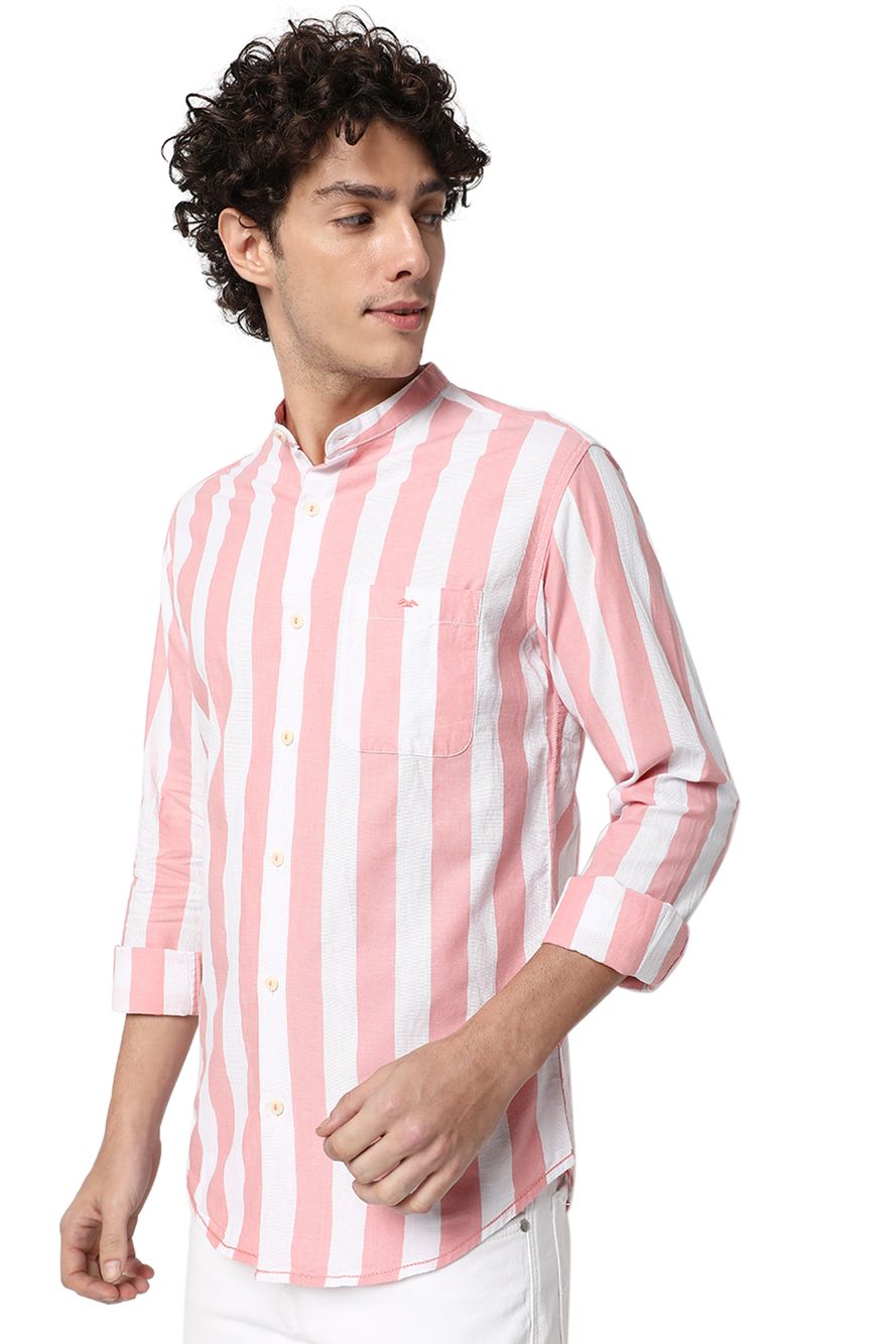 Pastel Pink & White Awning Stripe Shirt