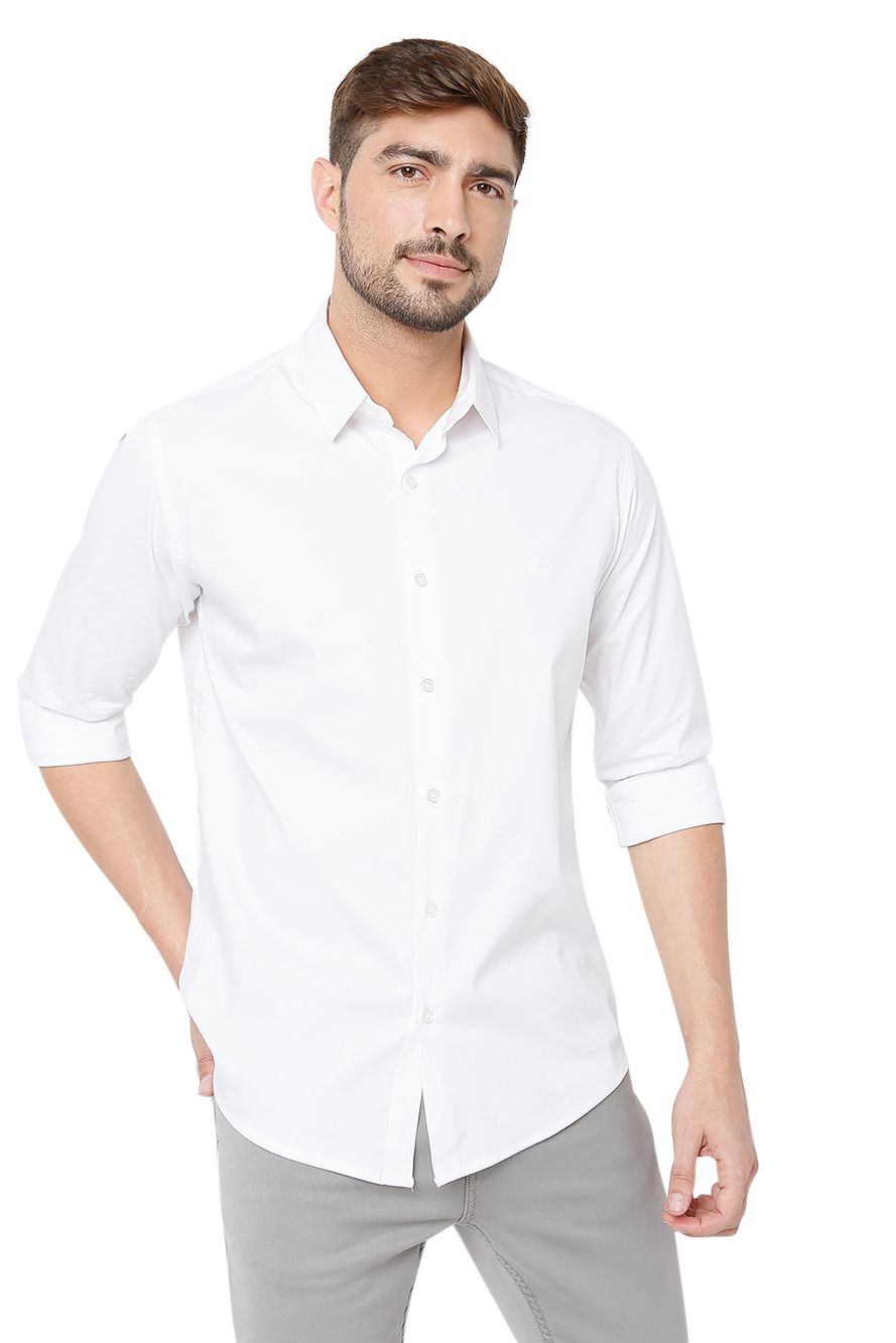 White Slim Fit Casual Shirt