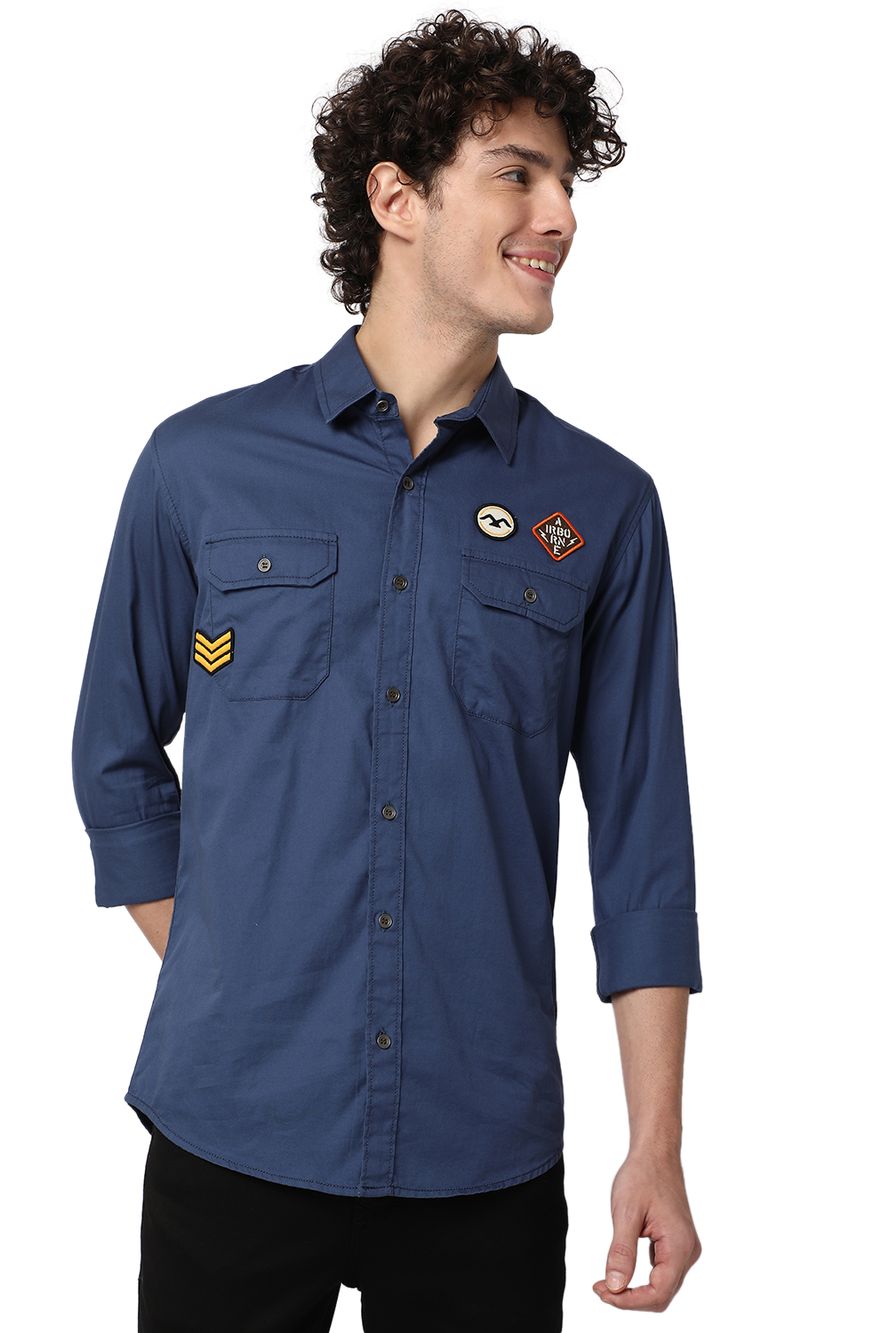 Navy Badged Shirt