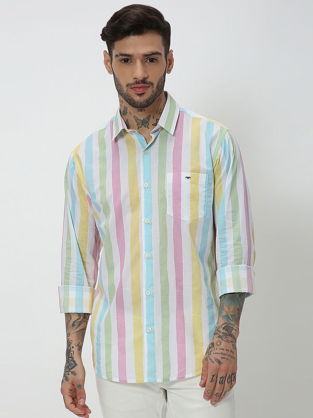 Multi & White Painted Stripe Shirt