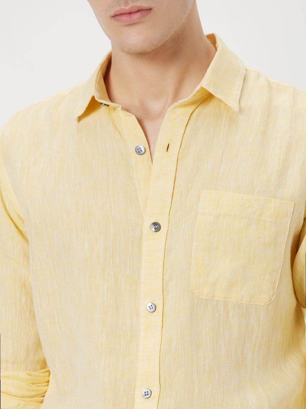 Yellow Slim Fit Casual Shirt