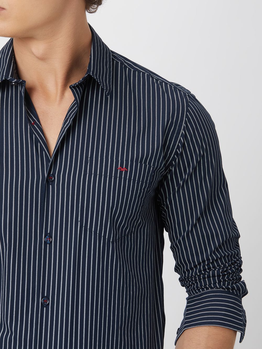 Navy Pin Stripe Shirt 