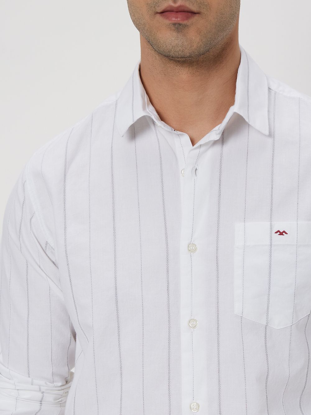 White & Black Pin Stripe Shirt