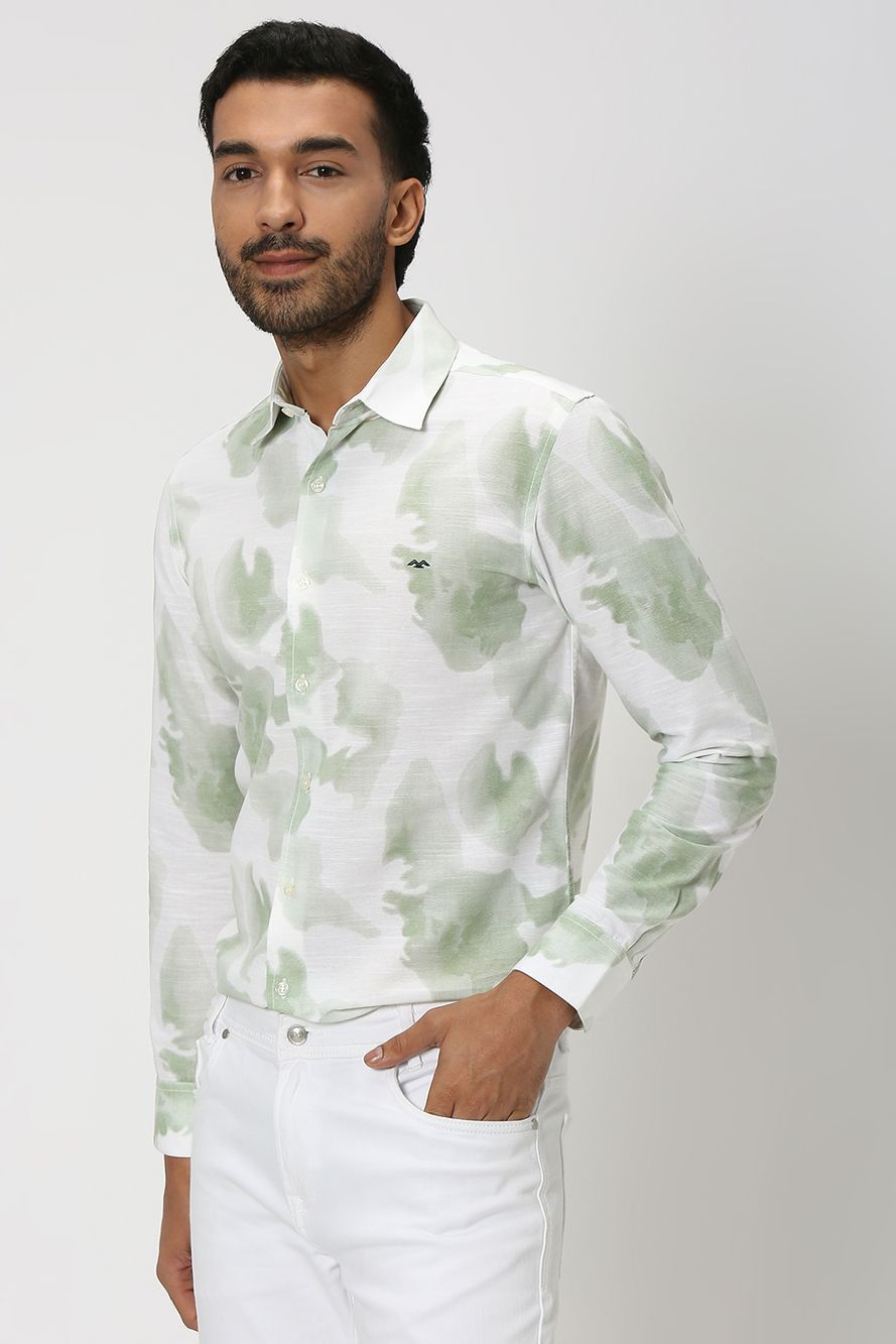 Light Green Tonal Print Shirt