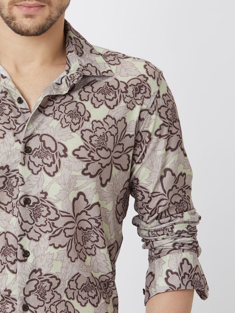 Maroon Floral Print Shirt