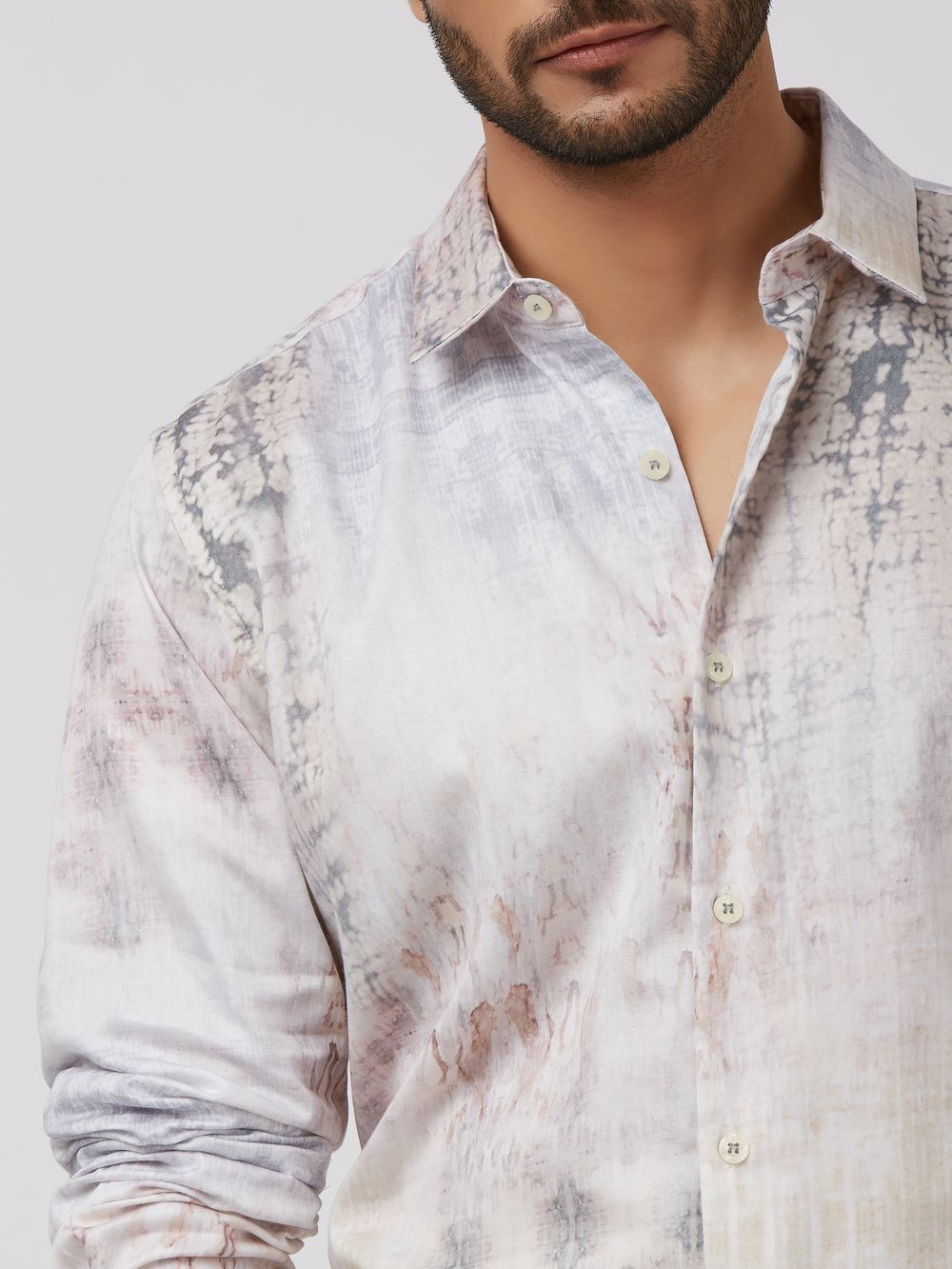 Multicolour Abstract Print Slim Fit Casual Shirt