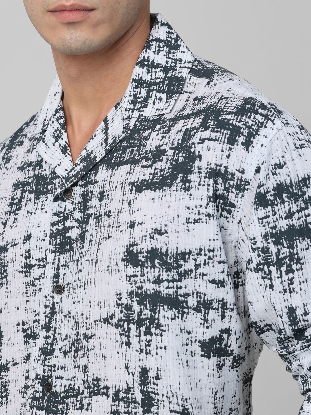 White Digital Print Casual Shirt