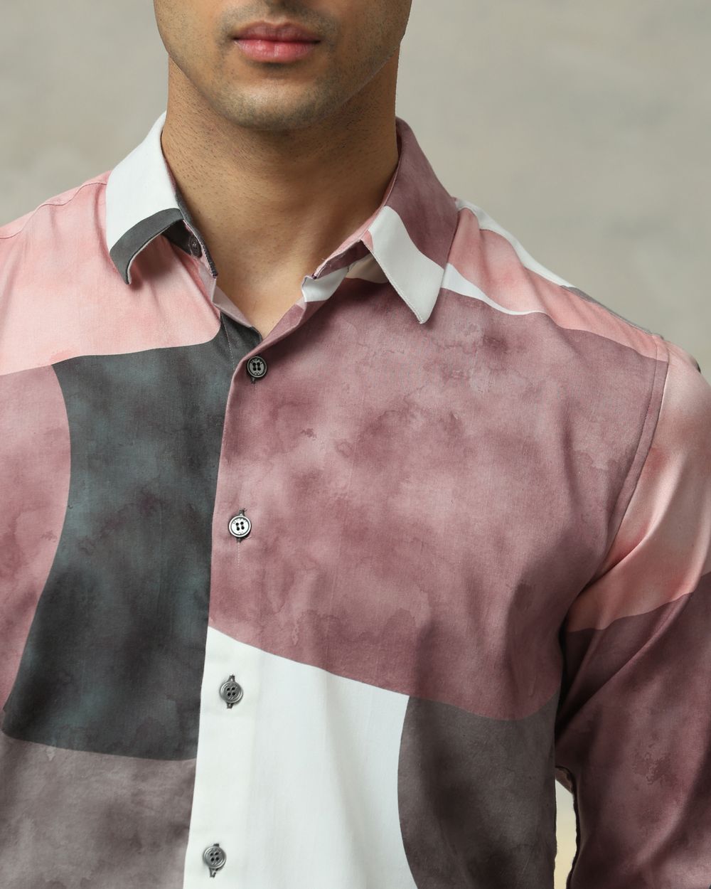 Multicolour Abstract Print Stretch Slim Fit Casual Shirt