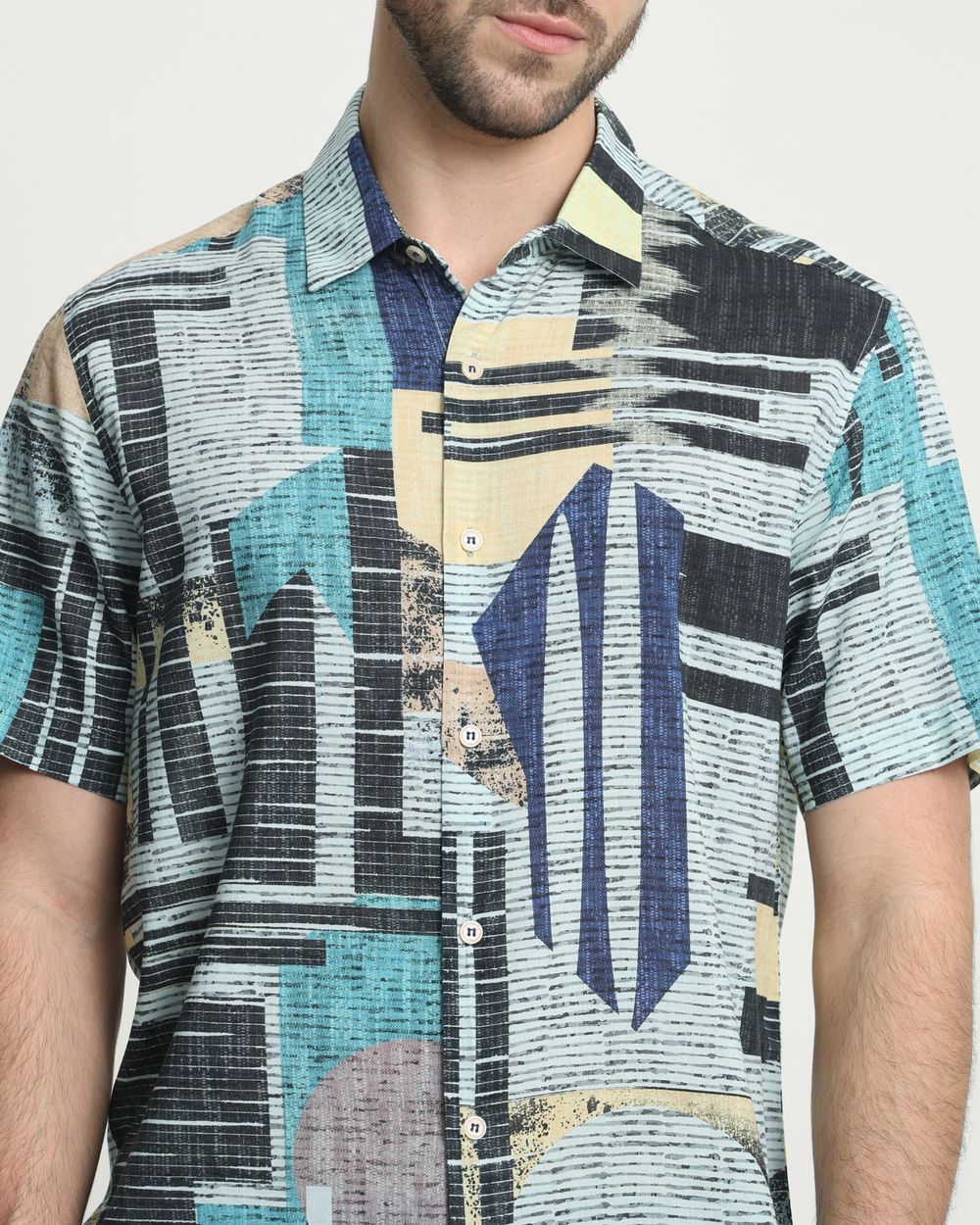 Multi Digital Print Slim Fit Casual Shirt