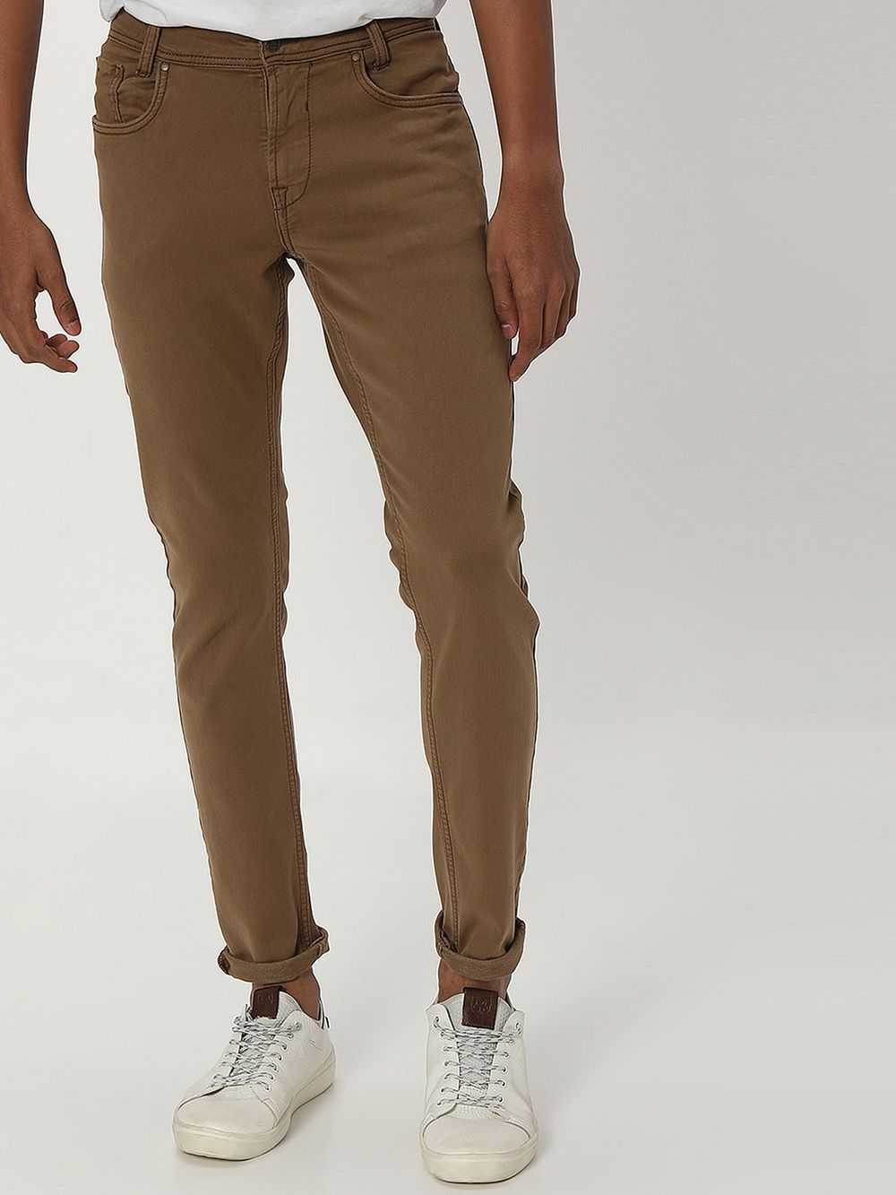Khaki Skinny Fit Superstretch Coloured Jeans