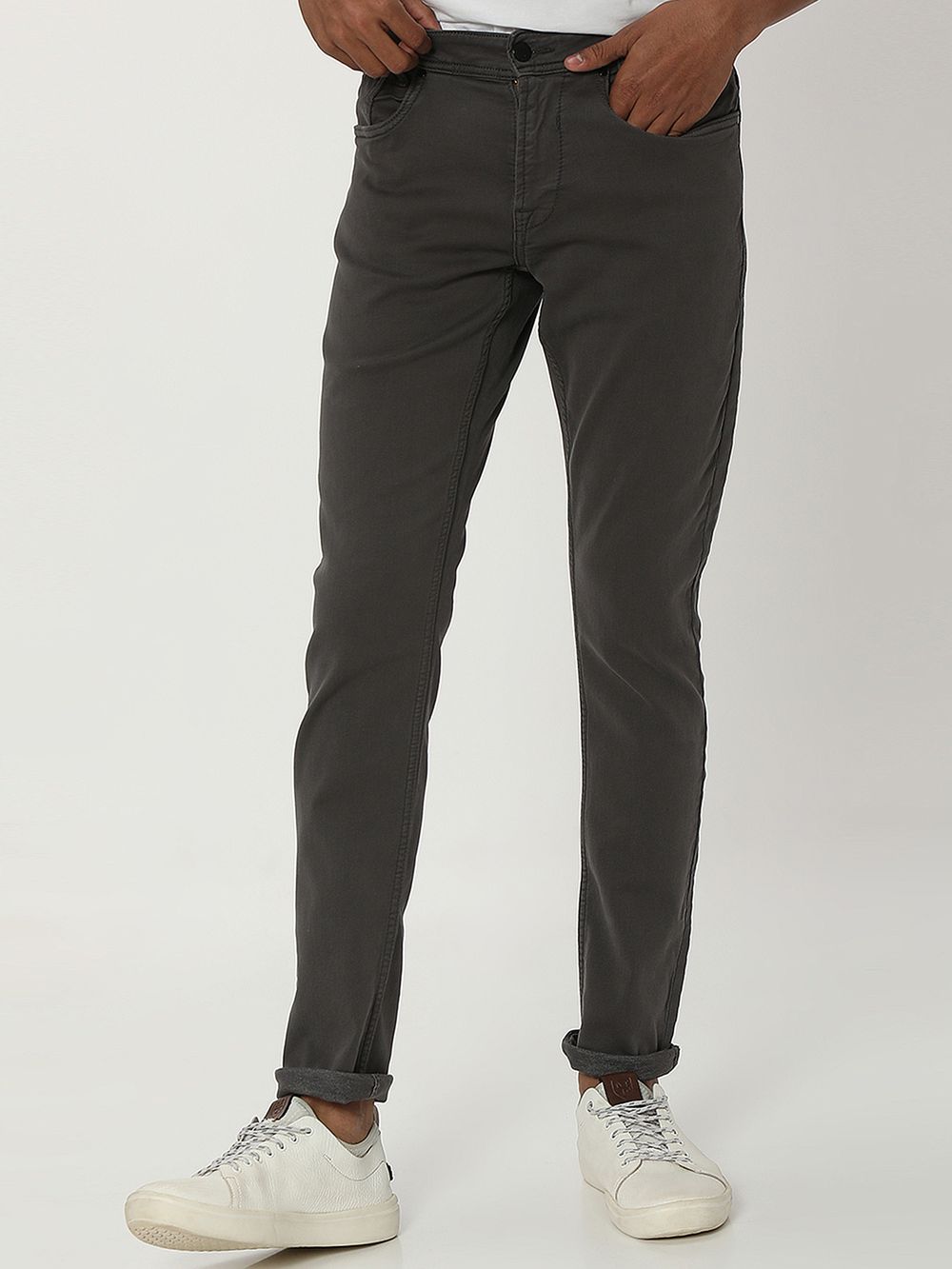 Charcoal Skinny Fit Superstretch Coloured Jeans