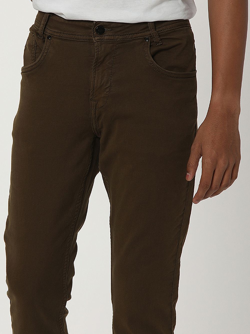 Olive Skinny Fit Superstretch Coloured Jeans