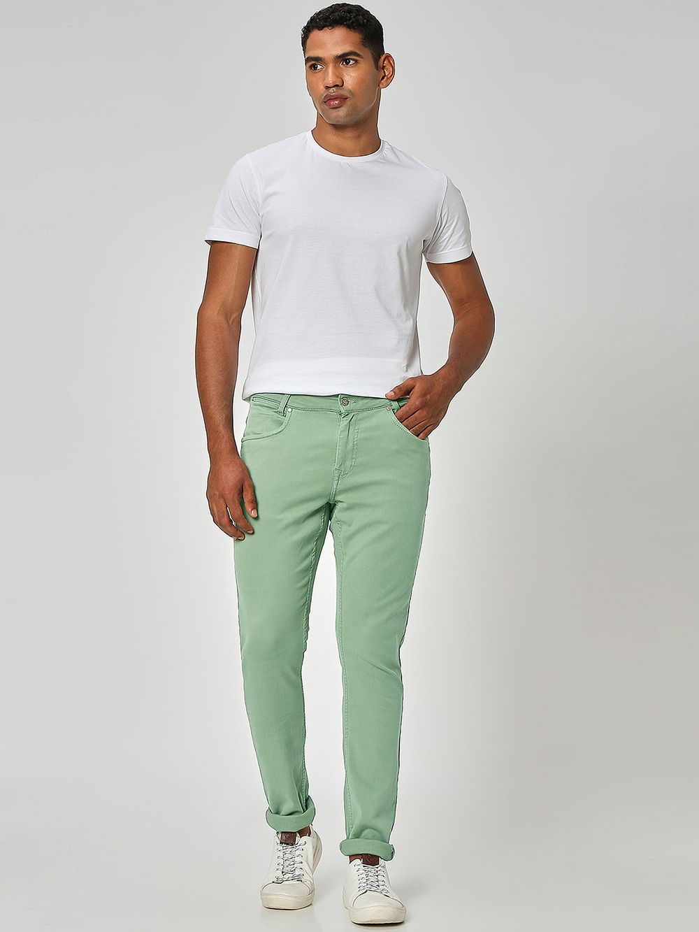 Light Olive Skinny Fit Superstretch Coloured Jeans
