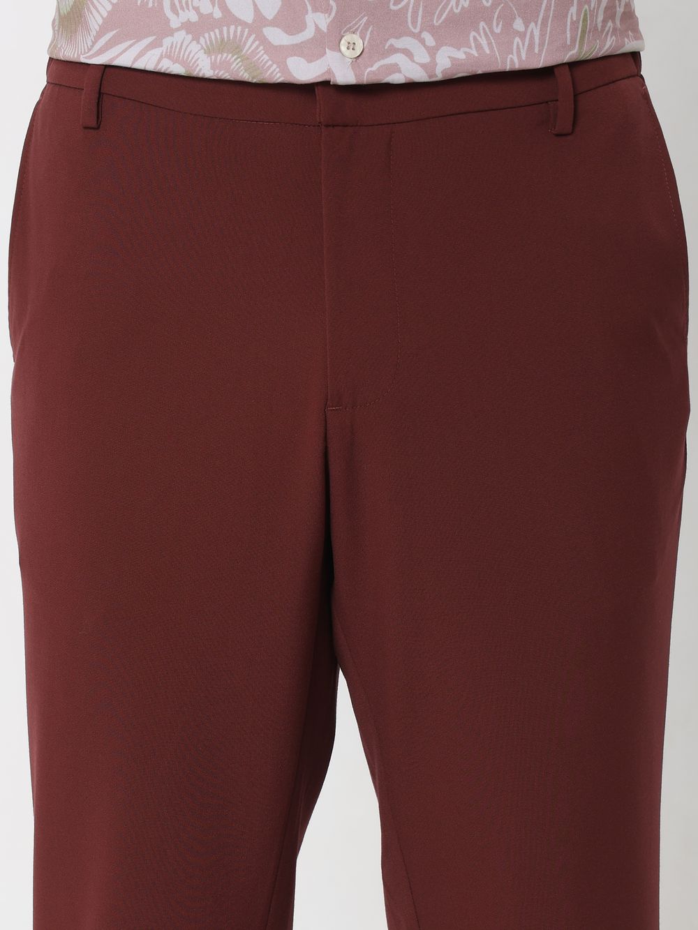Rust Ankle Length Stretch Chinos