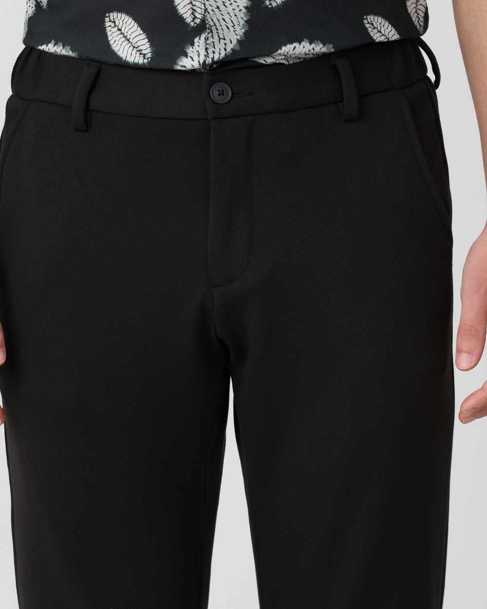 Green Slim Fit Jersey Flat Front Pants Trousers